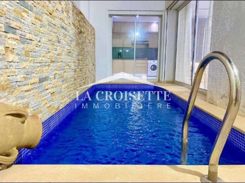 Appartement meublé S+3 avec piscine couverte à Gammarth