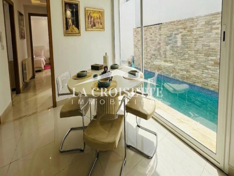 Appartement meublé S+3 avec piscine couverte à Gammarth