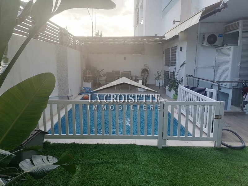 Rez-de-chaussée S+3 avec jardin et piscine à La Soukra 