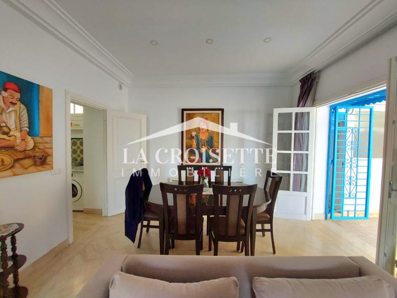 Rez-de-chaussée de villa meublé S+3 avec  Jardin à La Marsa