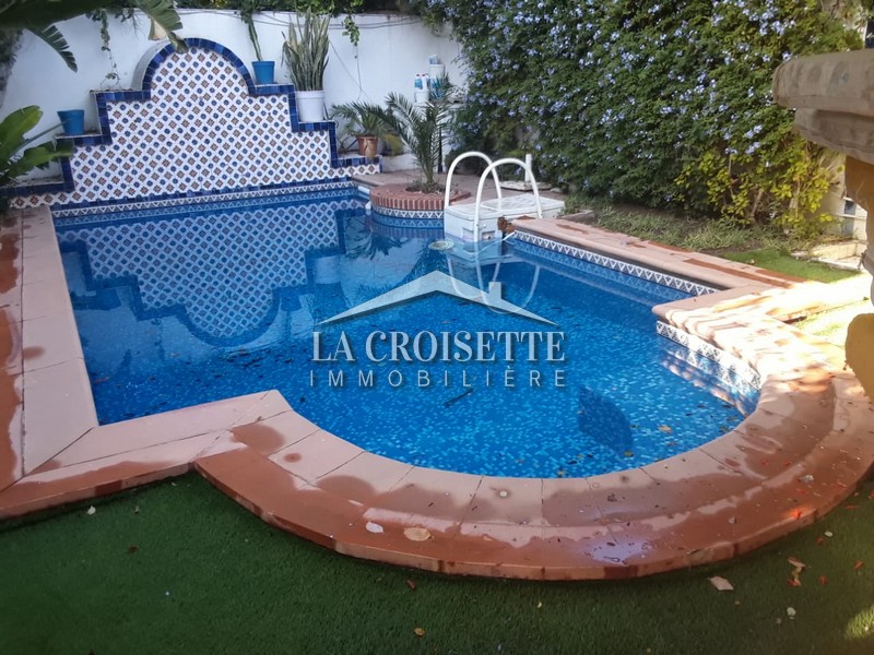 Villa meublée S+2 avec piscine à La Marsa