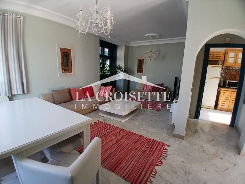 Duplex meublé S+2 avec terrasse vue sur mer à Gammarth