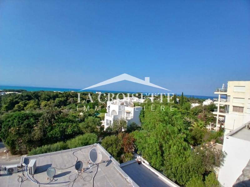 Duplex meublé S+2 avec terrasse vue sur mer à Gammarth
