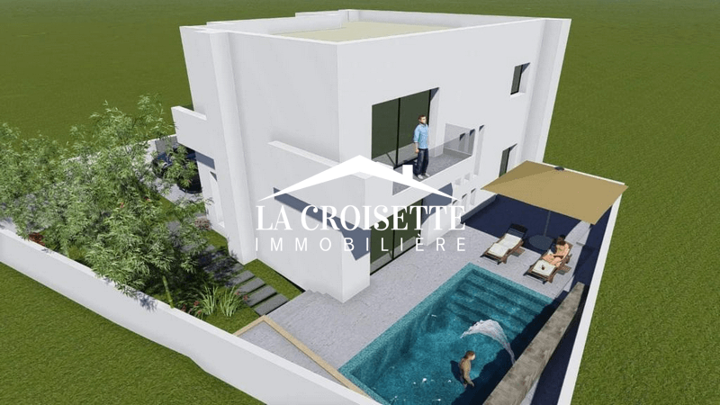 Villa S+4 avec piscine en cours de finition à La Soukra