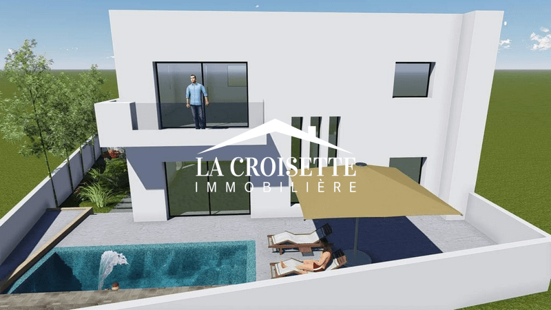 Villa S+4 avec piscine en cours de finition à La Soukra